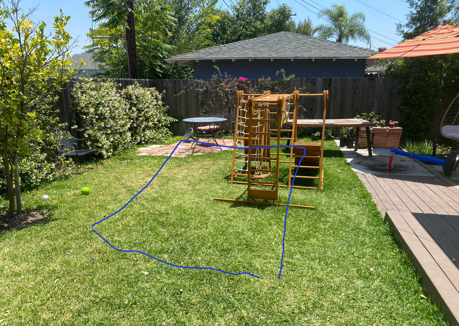 The same Monrovia, CA backyard before the pool render